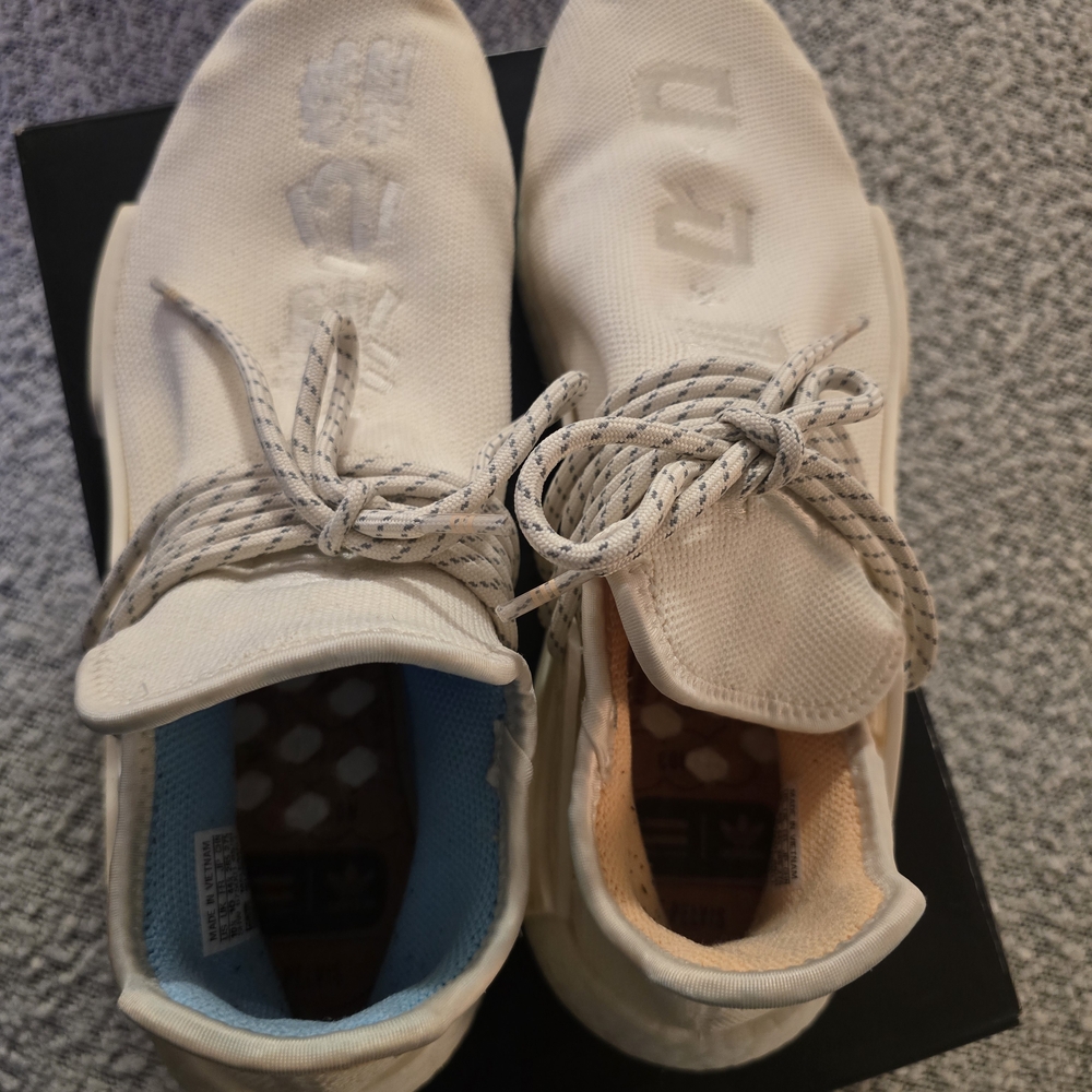 Adidas 

NMD HU Pharrell NerdCream Sneakers with Embroidered Design 10 1/2 - Picture 3 of 4